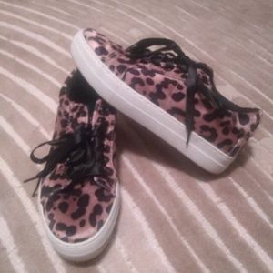 velvet leopard print loafers